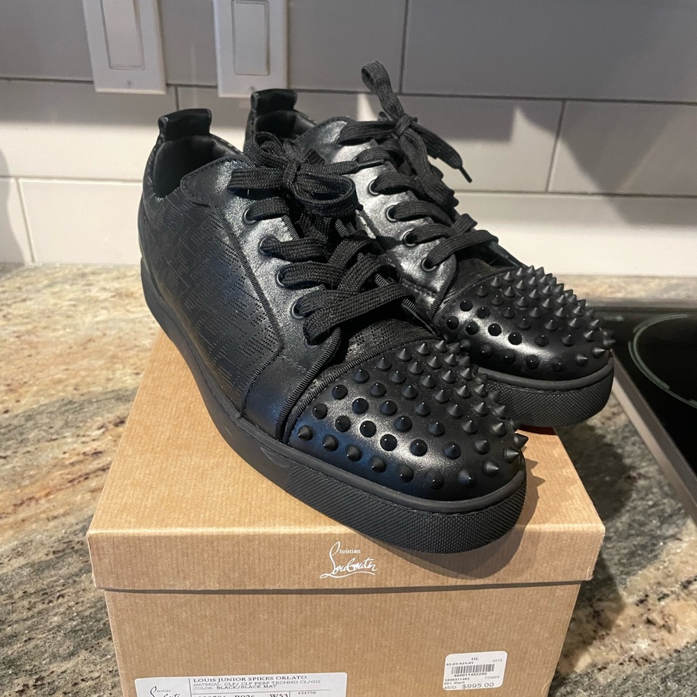 Christian Louboutin Black Spiked Men's Sneakers